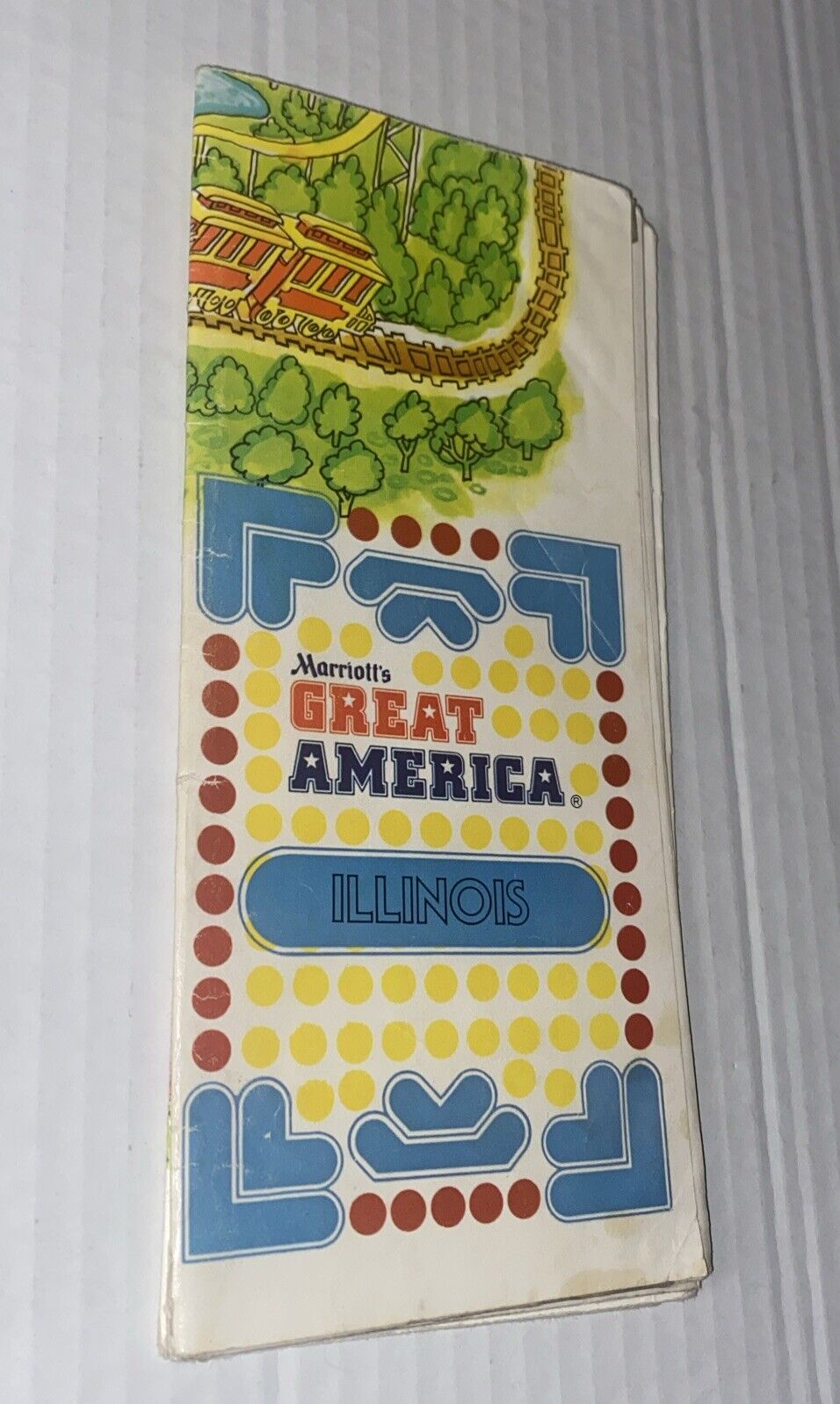 VTG 1970s Marriotts Great America Amusement Pk Illinois Map Illust Rollercoaster