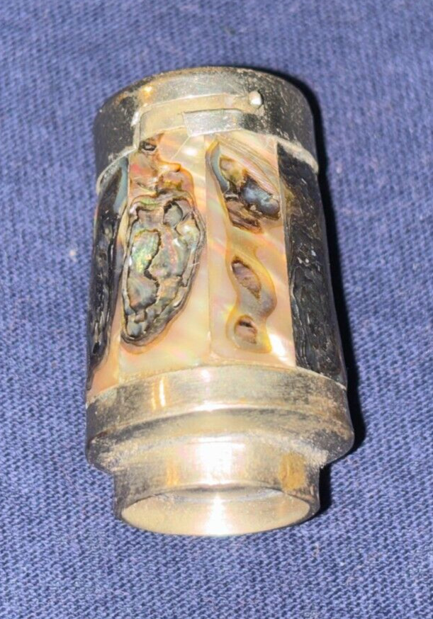 Small Vintage Abalone Mother of Pearl Shell Pepper Shaker