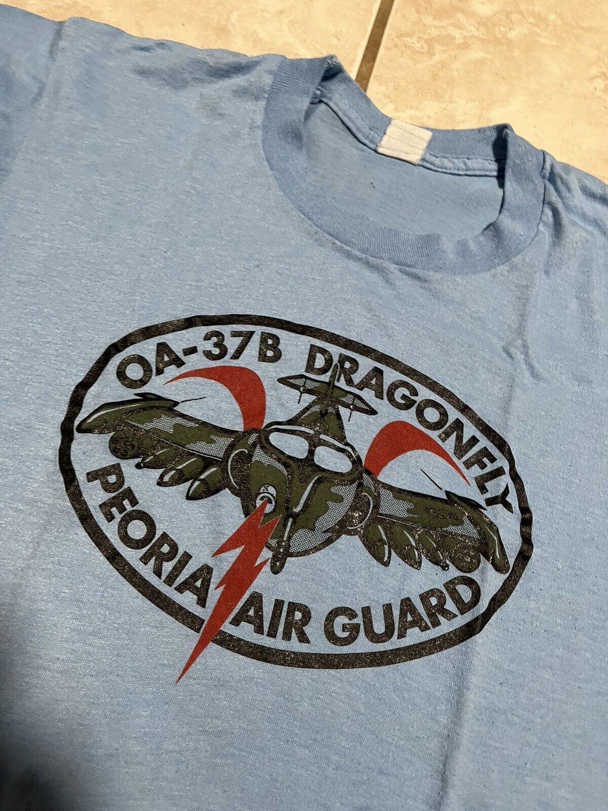 Vintage 1980s USAF Air Force Shirt OA-37B Dragonfly Rare Small