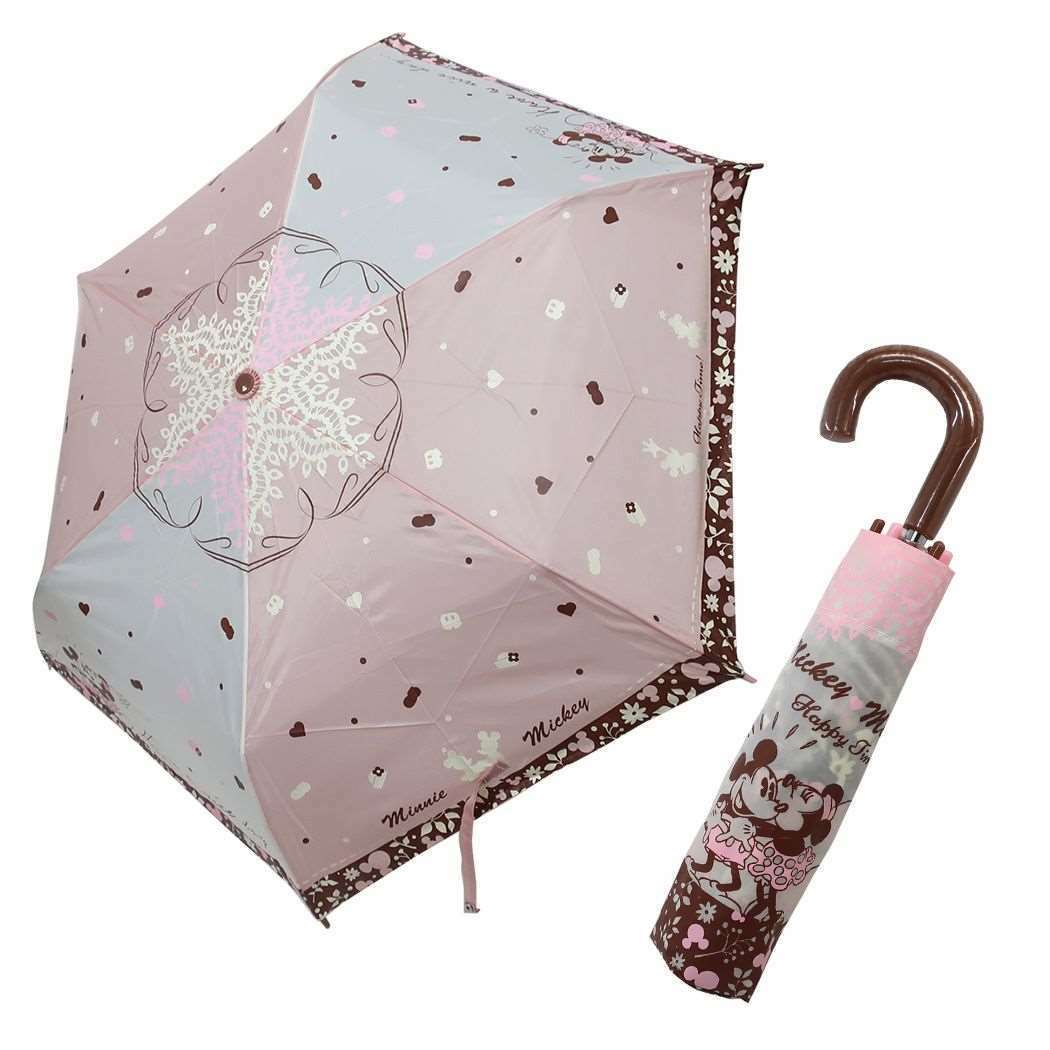 Disney Micky & Minnie Folding Umbrella Classic 53cm Portable Umbrella Japan