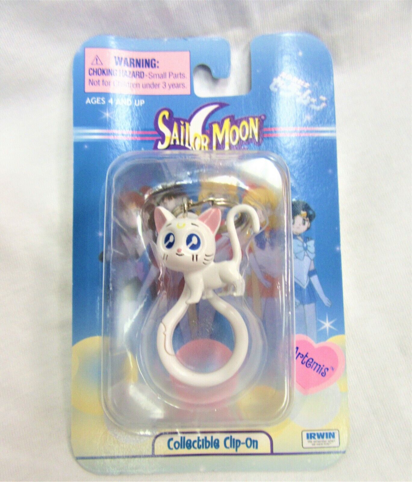 Vintage Collectible Toy, Sailor Moon Figural Collectible Clip-On, Artemis