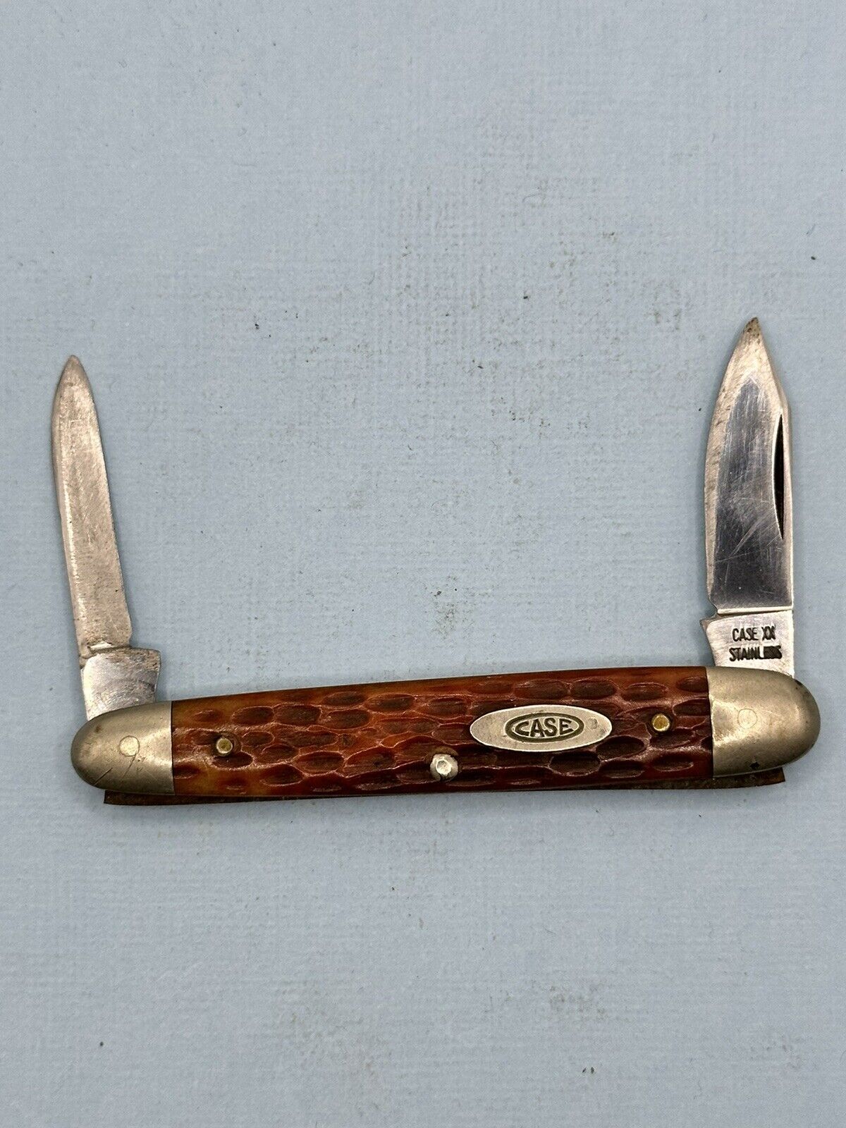 Vintage Case Cutlery Gentlemen’s 2 Blade Knife Jig Bone Handle Made In USA
