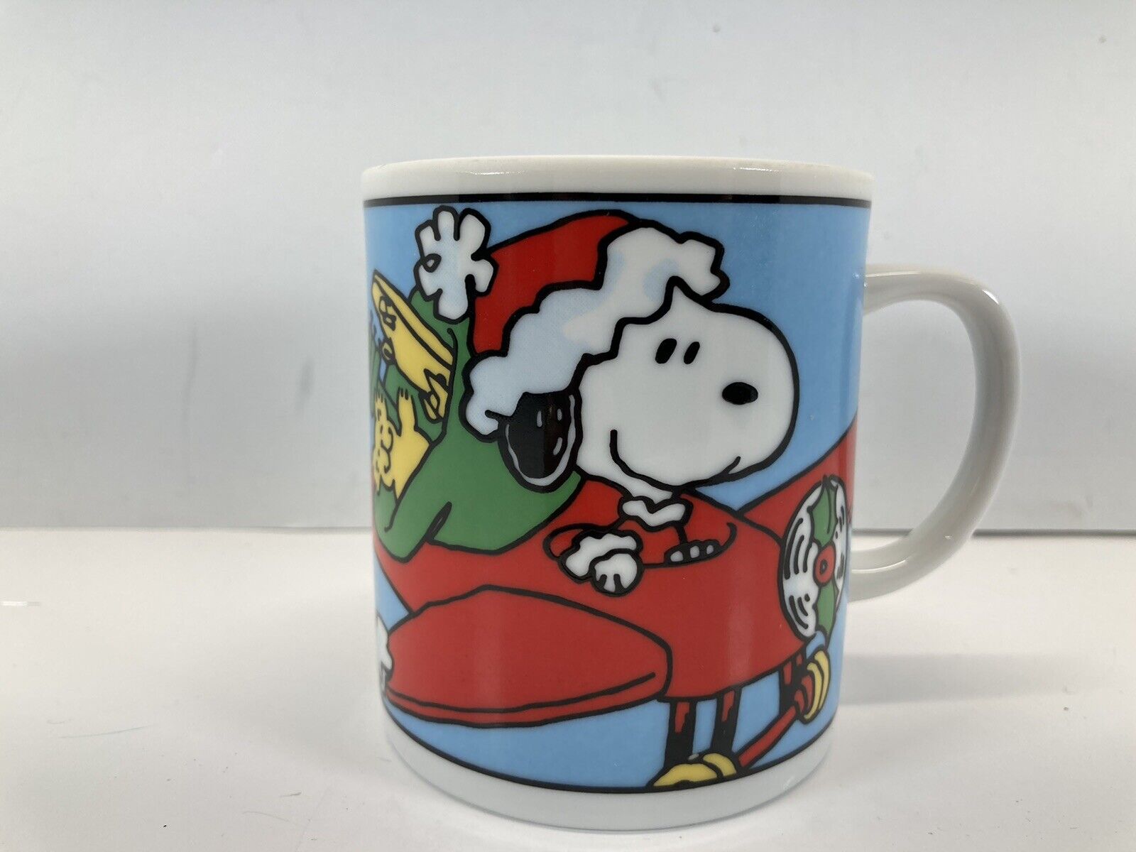 Veg Snoopy Flying Red Airplane Delivering Christmas Gifts With Woodstock