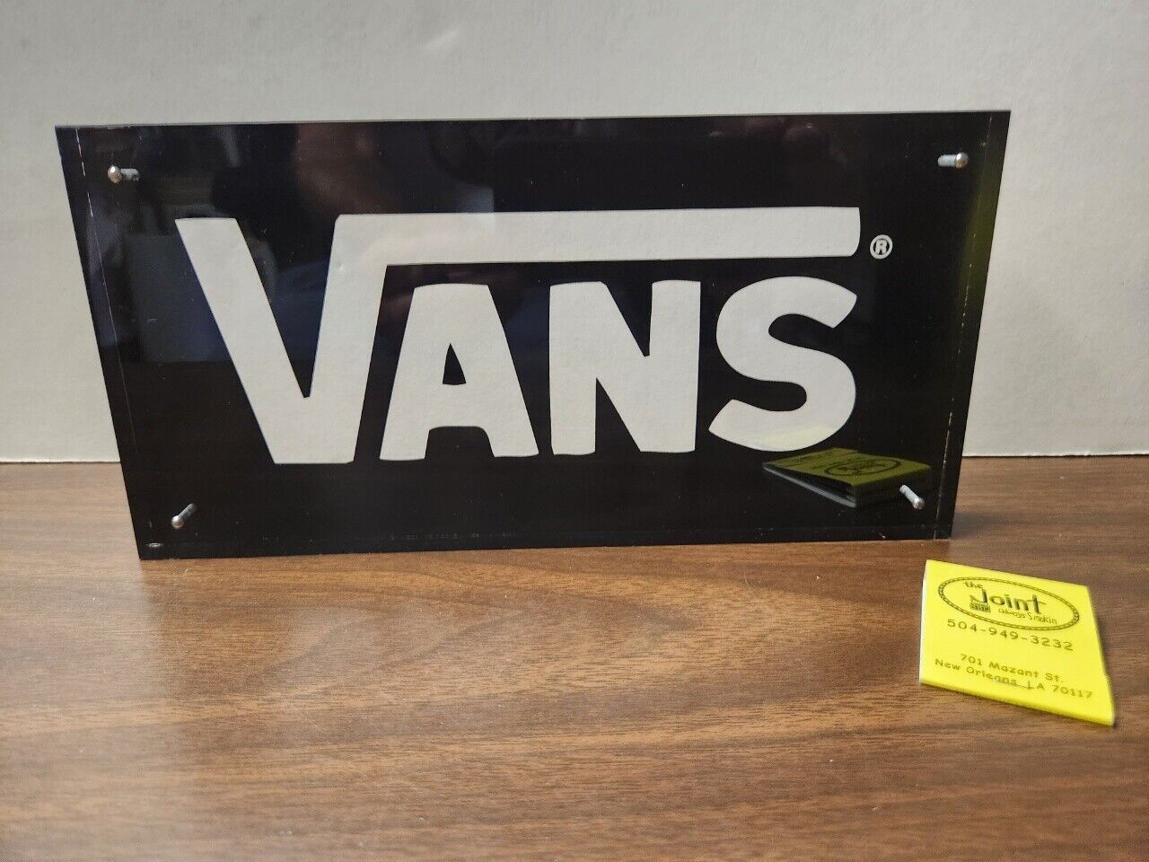VANS Skateboard Surf BMX Vintage Logo Acrylic Display Flawless New Old Stock