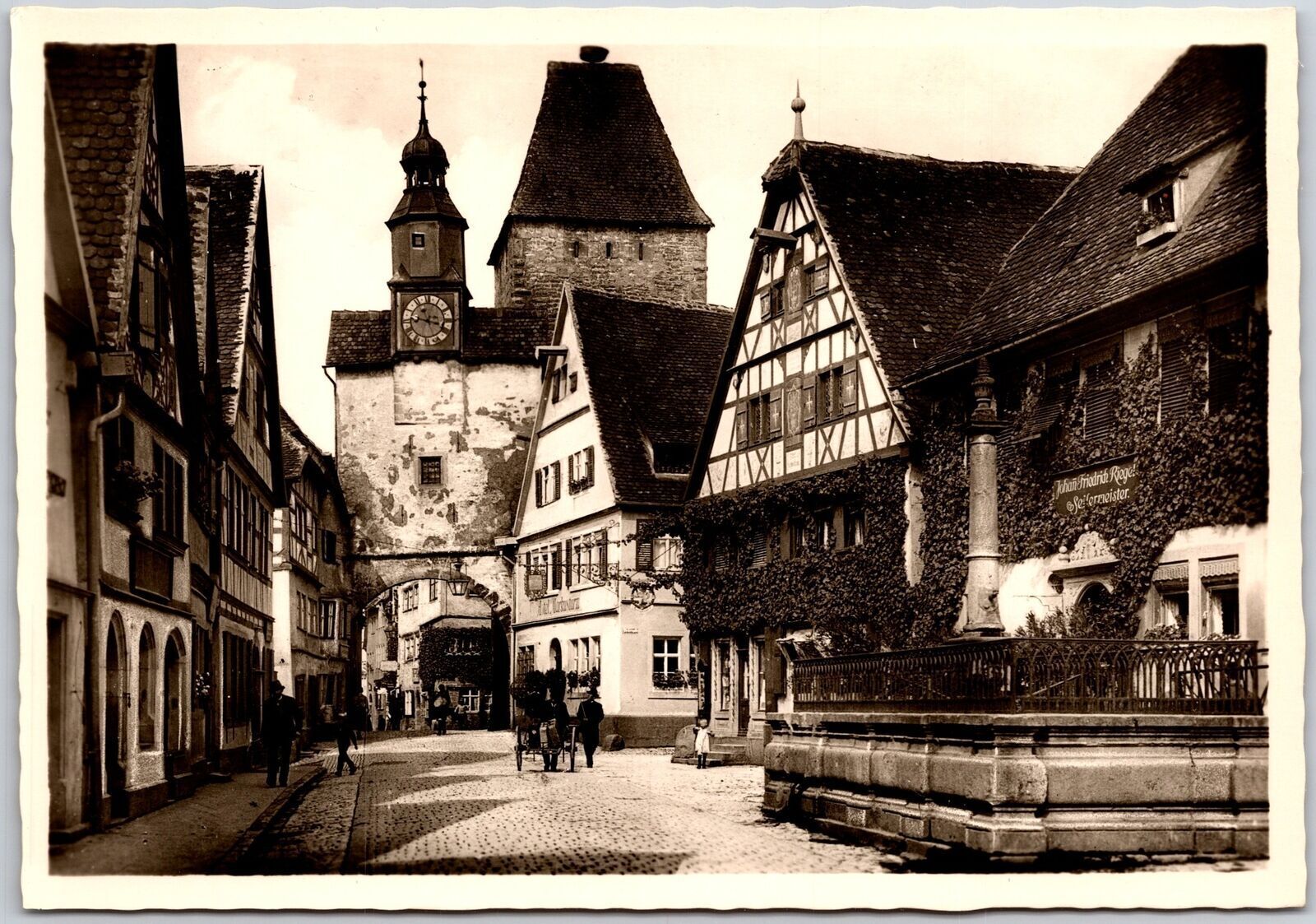Rothenburg / Tauber Rodergasse Germany Real Photo RPPC Postcard
