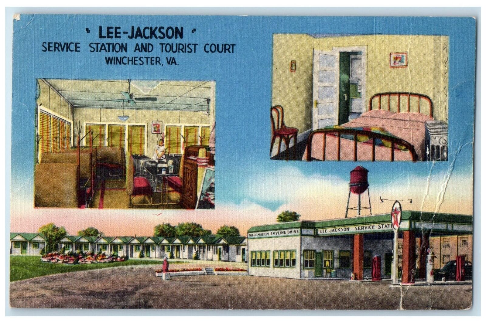 c1940\'s Lee-Jackson Exterior Roadside Winchester Virginia VA Unposted Postcard