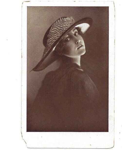 c1910 Risqué Beautiful Woman In Hat Art French Postcard