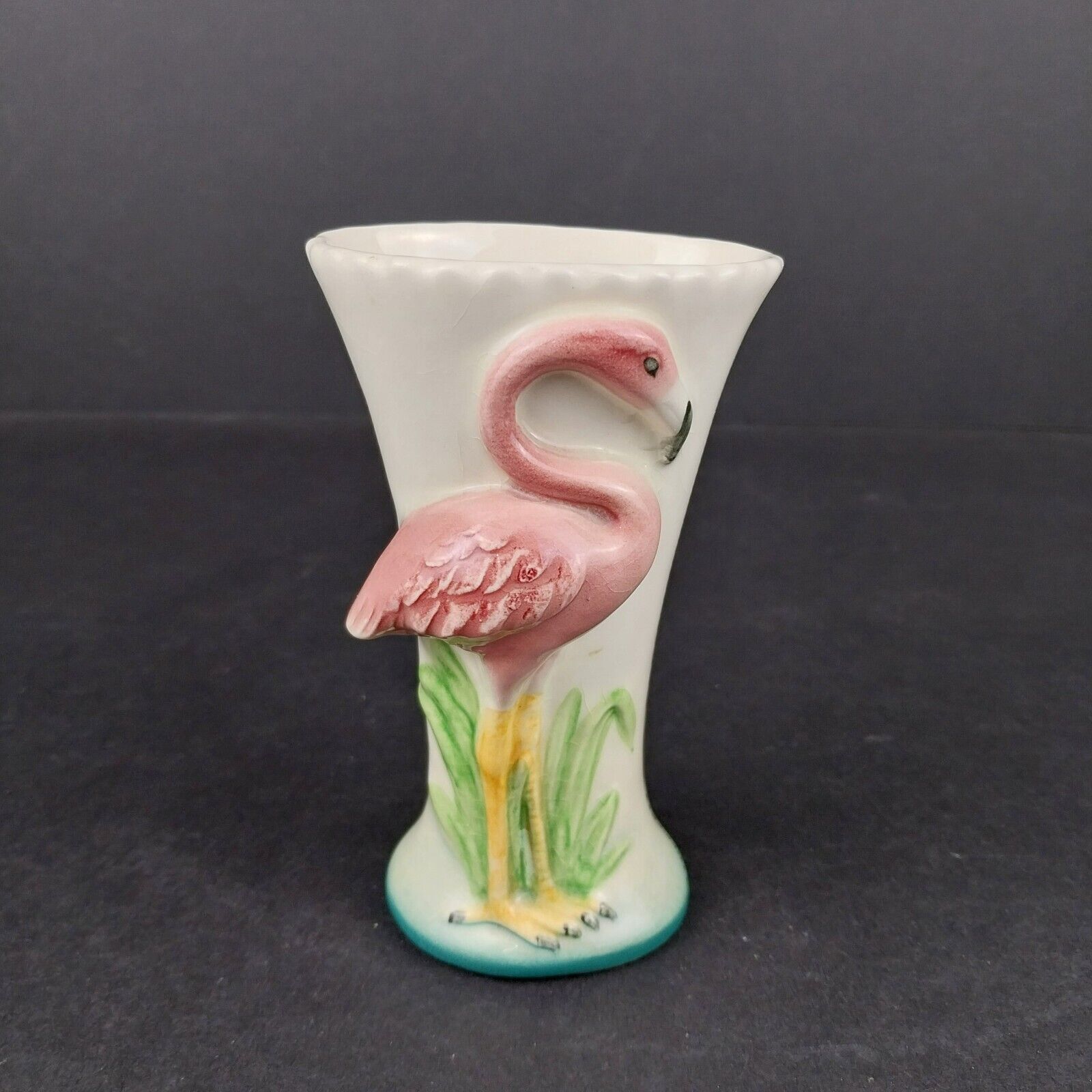 RARE Vintage 1940's Goebel Flamingo Porcelain Vase Planter VX 45 TMK-1 Full Bee