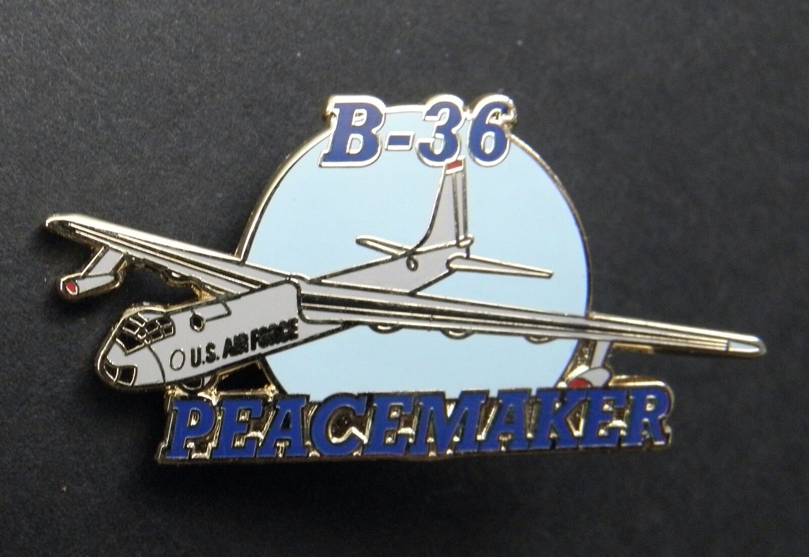 PEACEMAKER B-36 BOMBER USAF AIR FORCE AIRCRAFT LAPEL PIN BADGE 1.5 INCH CONVAIR