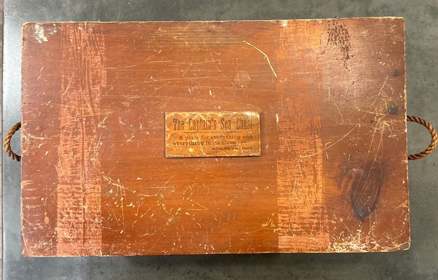 Vintage Captain's Sea Chest Wooden Storage Trinket Box Hinge Lid For Project