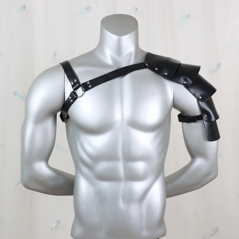 Medieval Fancy Dress Cosplay PU Leather Shoulder Armor Harness Costume Armlet