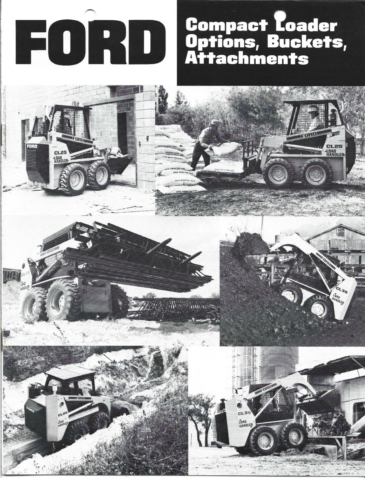 Original Ford Compact Loader Options Buckets Attachments Sales Brochure AD6056A