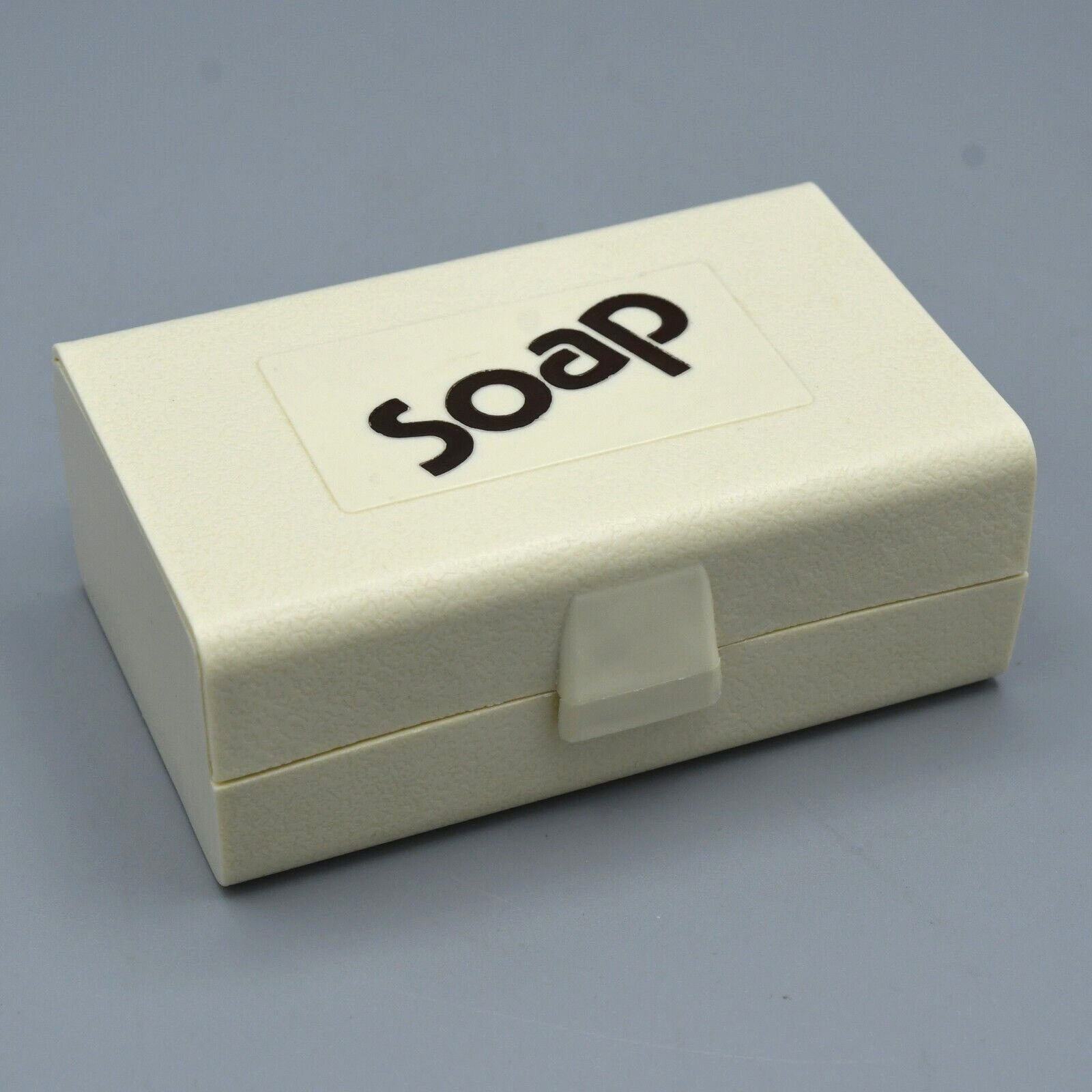 Travel Soap Container Case Holder Vintage 1970s Hard Plastic Beige