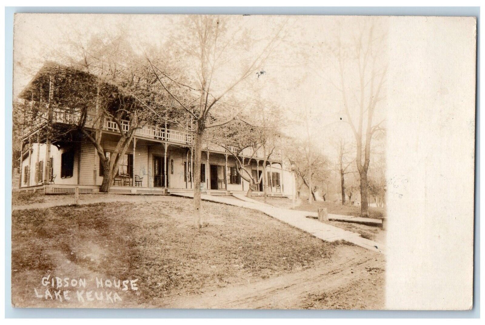 1907 Gibson House Lake Keuka Catawba New York NY RPPC Photo Antique Postcard