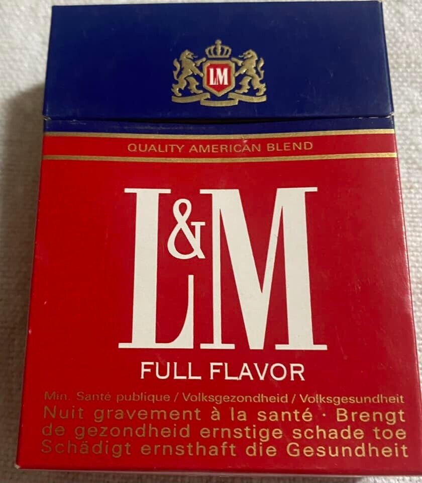 Vintage L&M Full Flavor 25 Filter Cigarette Cigarettes Cigarette Paper Box Empty