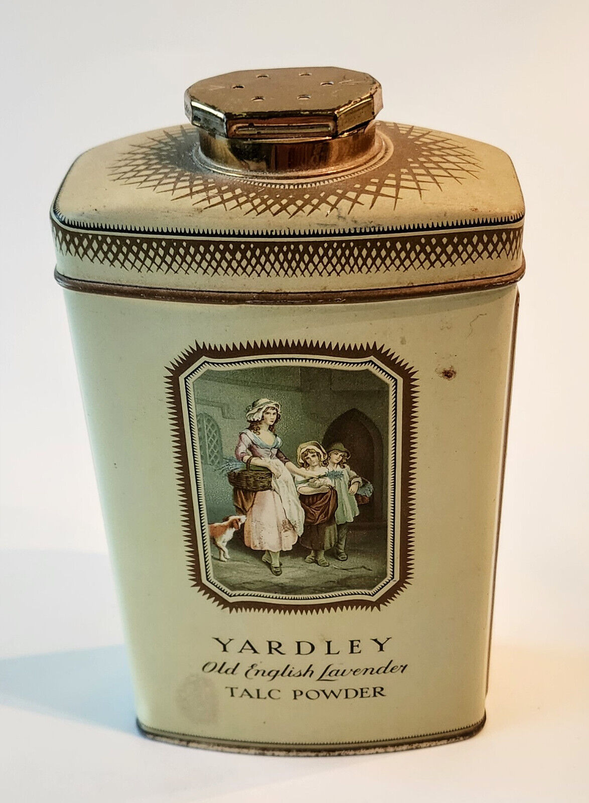 Vintage 20's Yardley Old English Lavender Talc Powder Tin Partially Full England