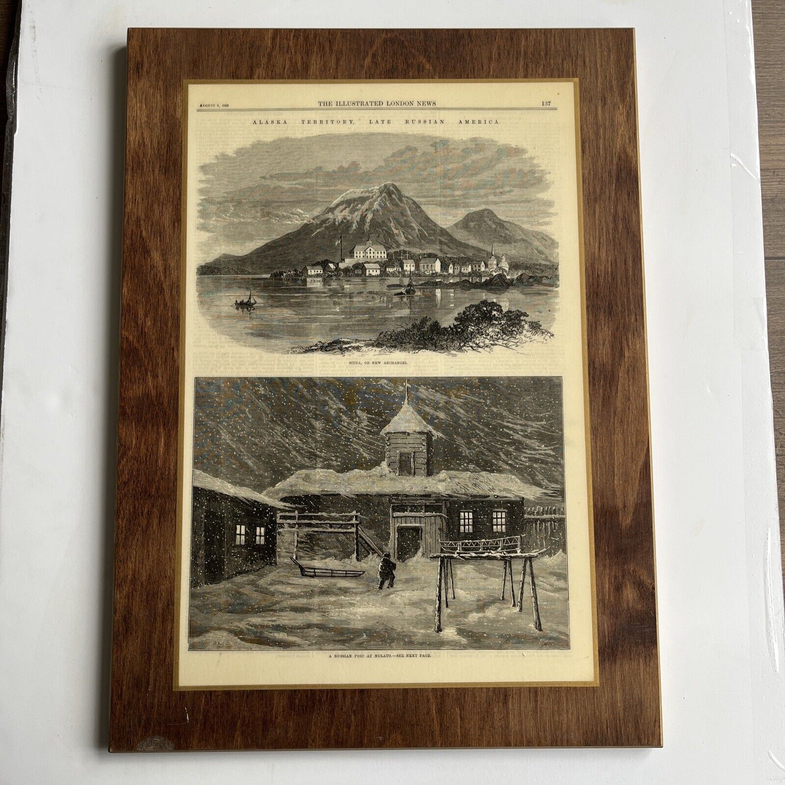 Antique Print Alaska Territory Late Russian America On Perma Plaque Image 1868