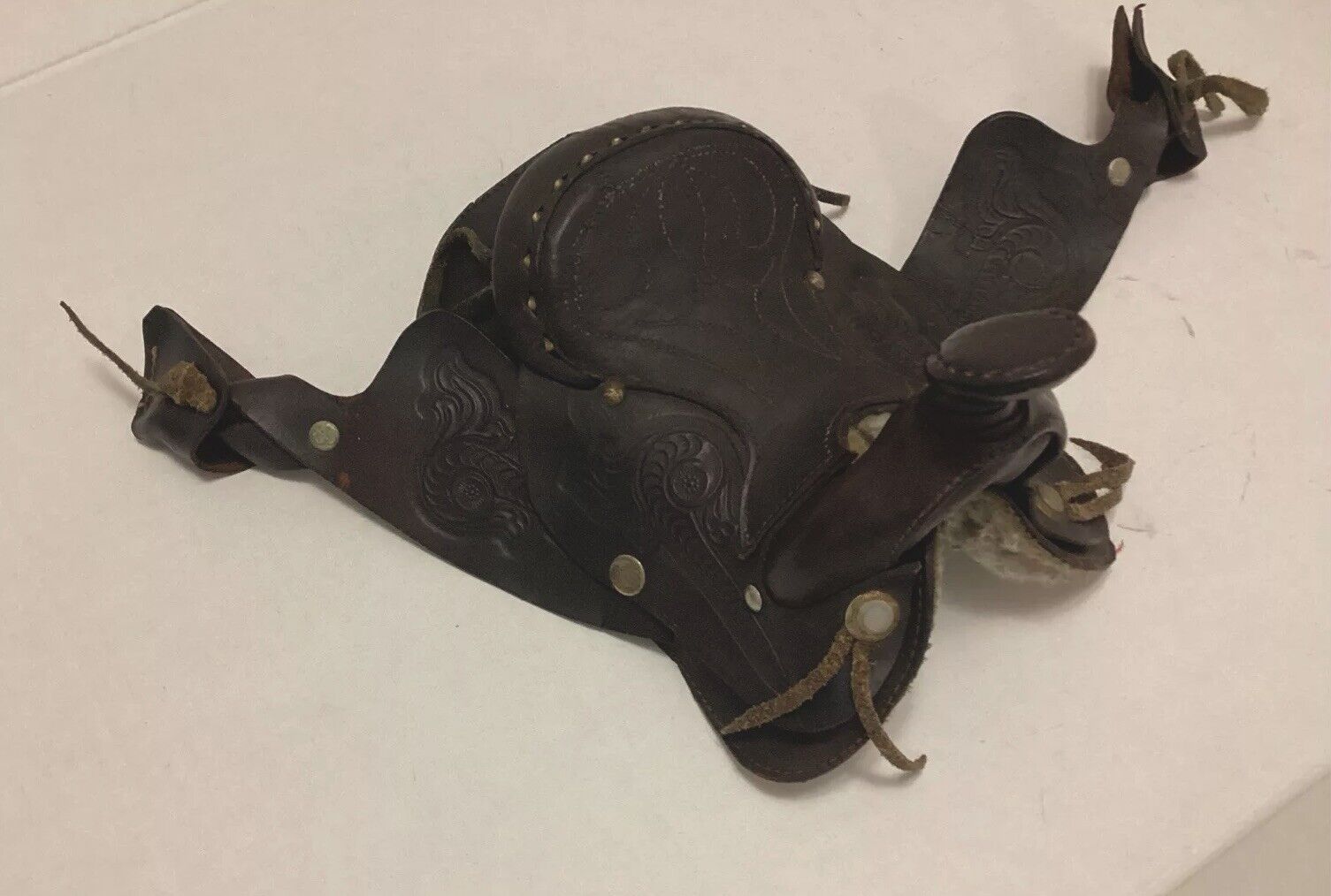 Vintage SALESMAN SAMPLE Western Leather Horse Saddle