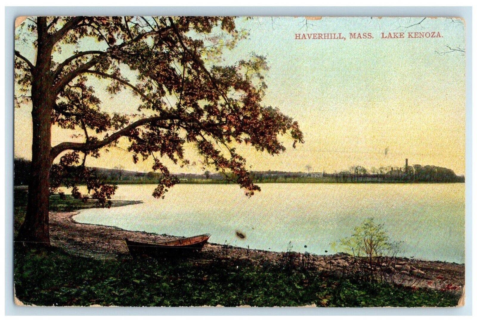 c1910's View Of Lake Kenoza Haverhill Massachusetts MA Posted Antique Postcard