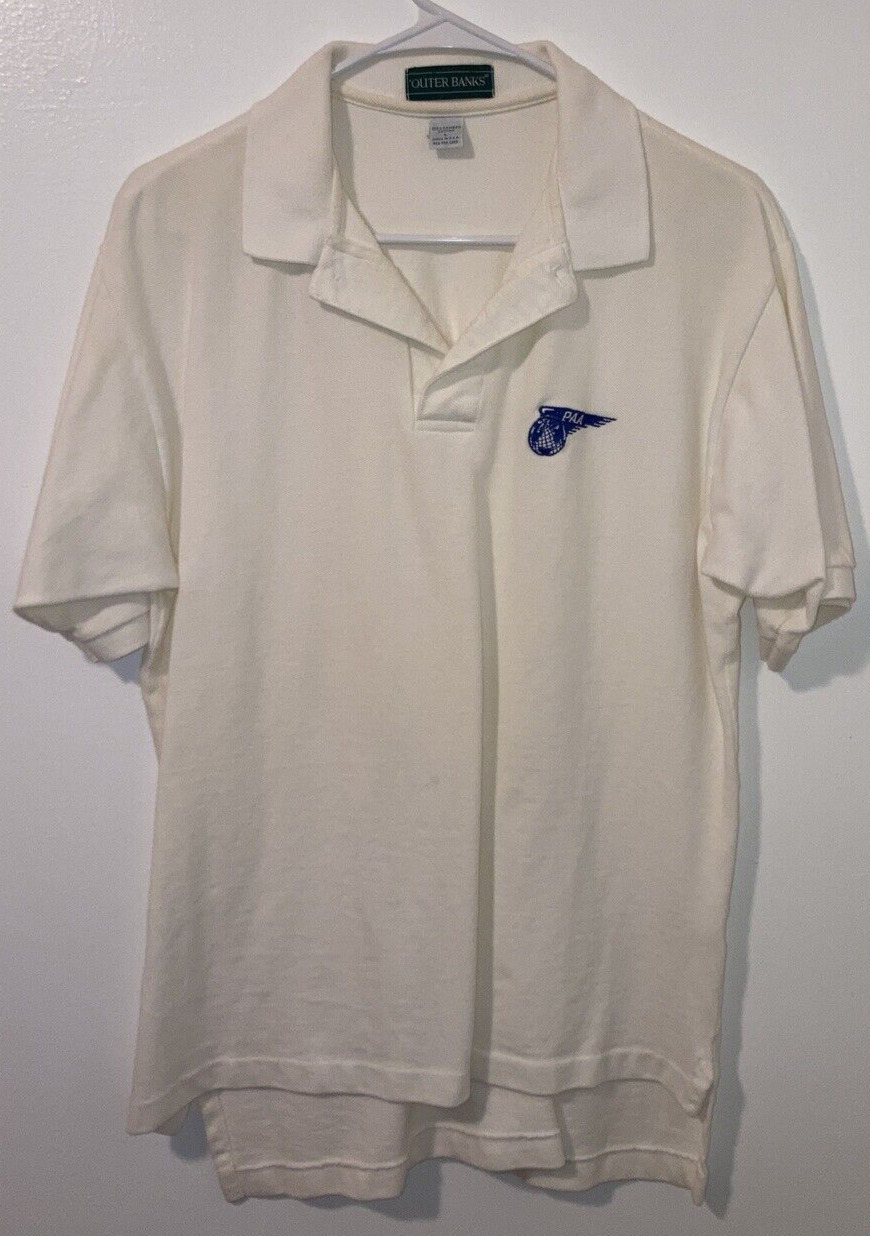 Pan Am Polo Shirt Vintage, By Outer Banks. Size Large. Logo from 1944-1955. CC29