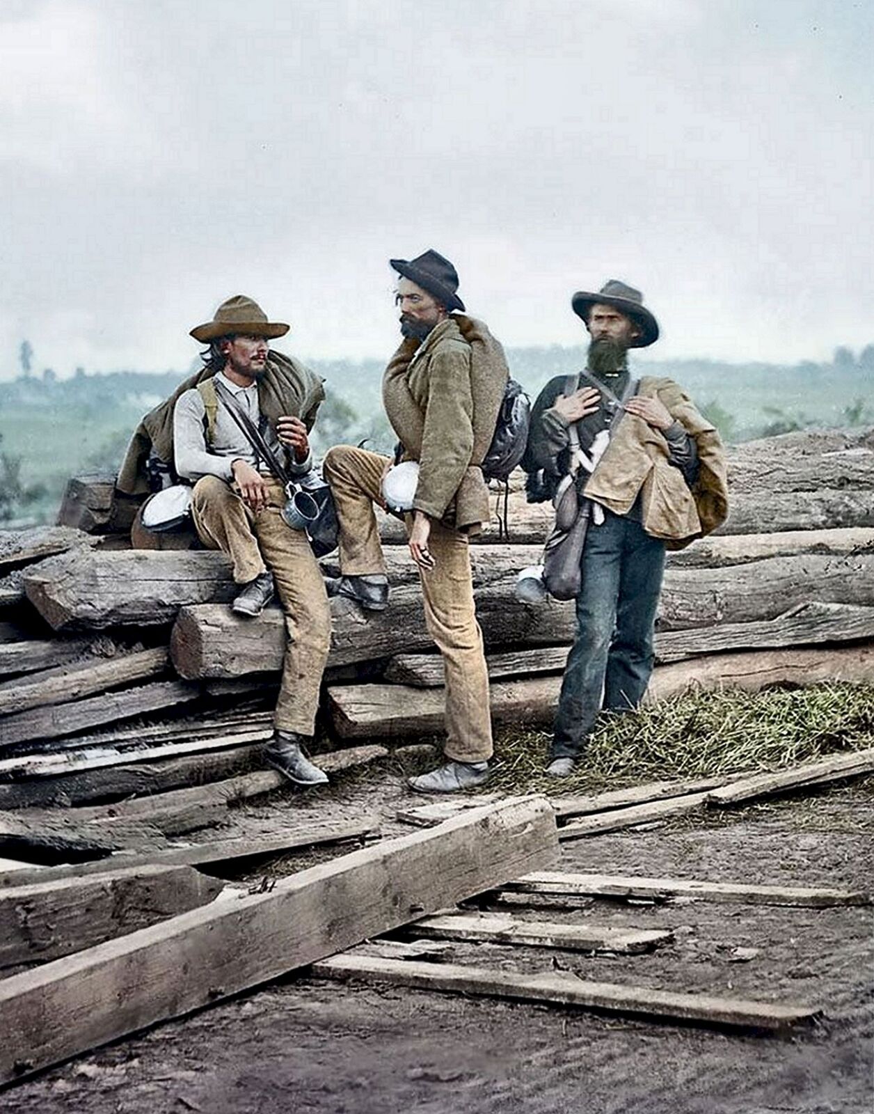 1863 CIVIL WAR Confederate Prisoners at Seminary Ridge COLOR Photo    (176-x )