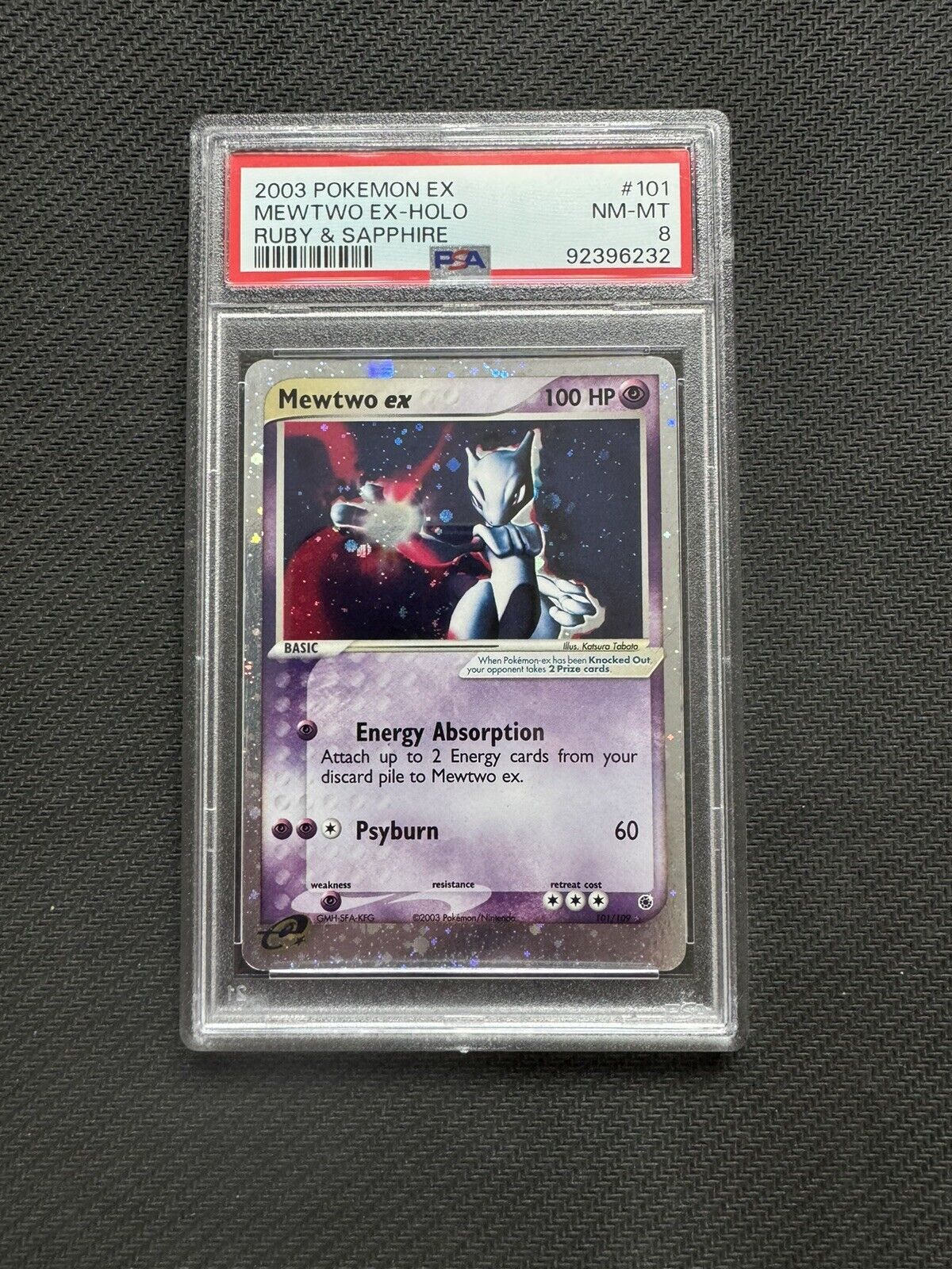 Pokémon 2003 EX Ruby & Sapphire Mewtwo Ex 101/109 PSA 8