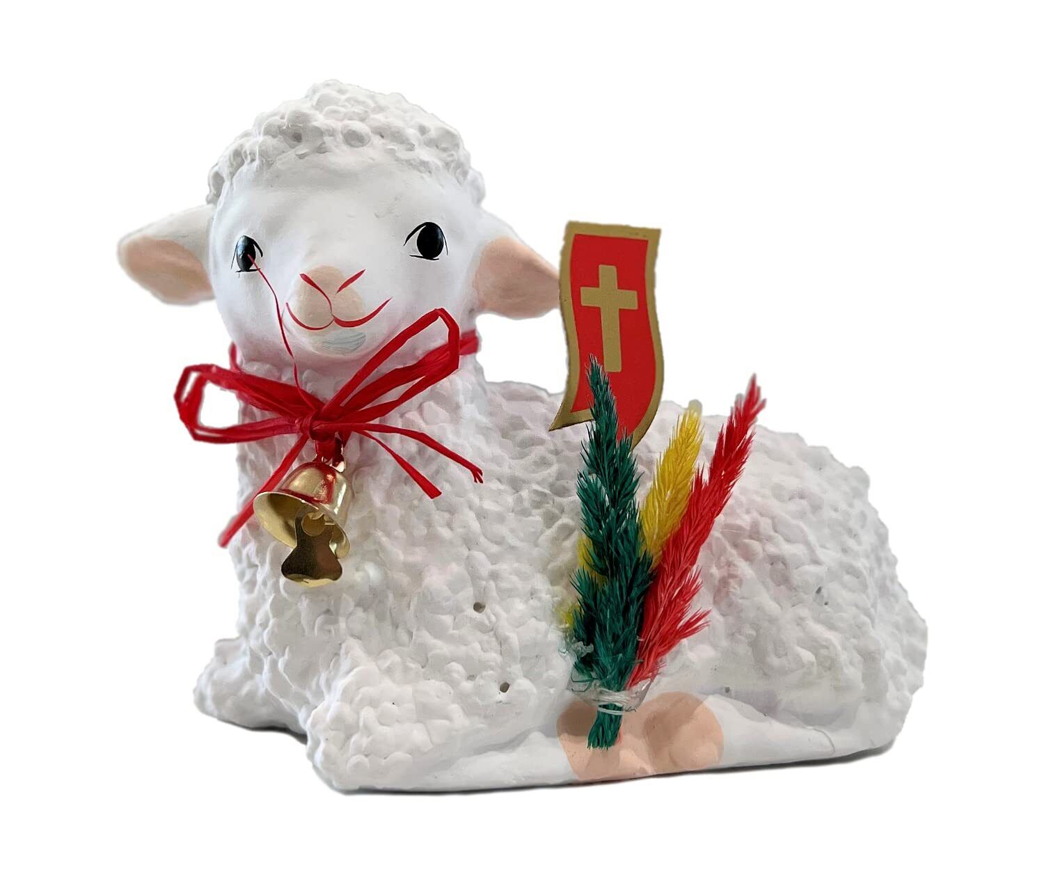 AM Decor Polish Traditional Easter Lamb Figurine with Ressurection Flag and P...