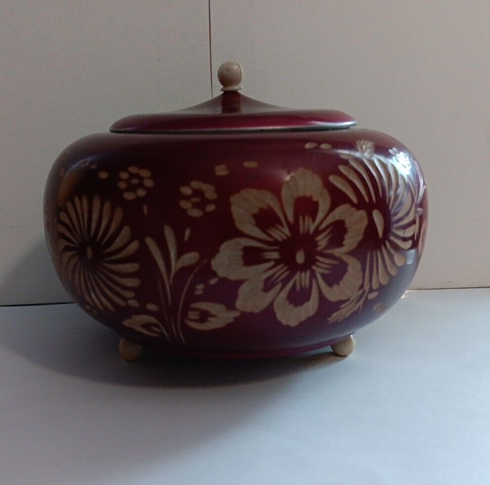 Vintage Wooden Round Box and lid