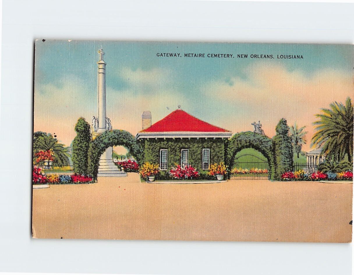Postcard Gateway Metaire Cemetery New Orleans Louisiana USA