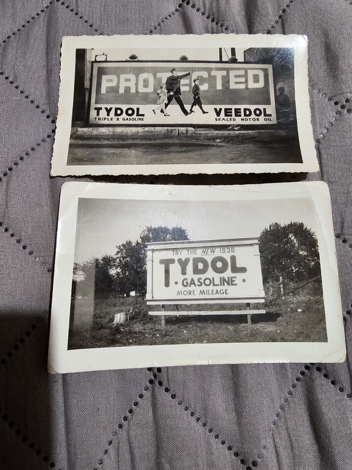 Vintage 1930s Tydol Gasoline Advertising Snapshots Lot Of 2 Billboards 