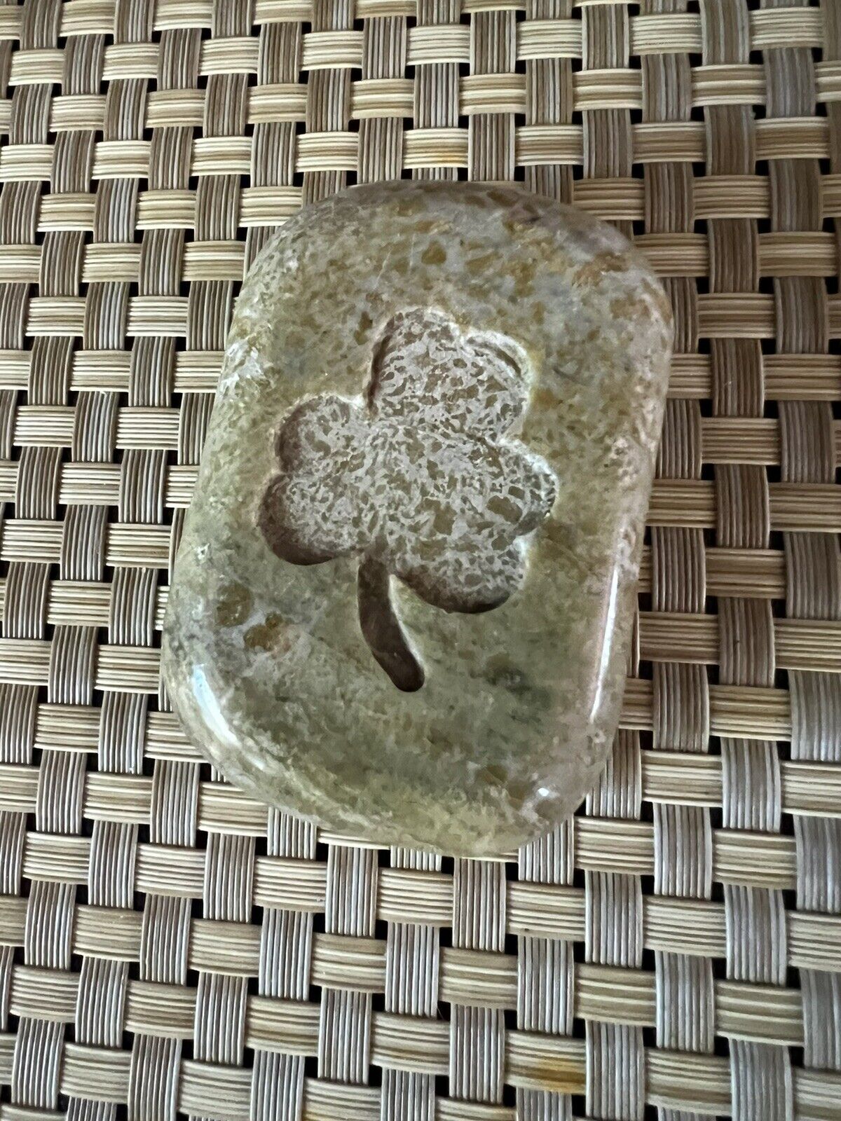 Connemara ? Irish Marble Paperweight Shamrock