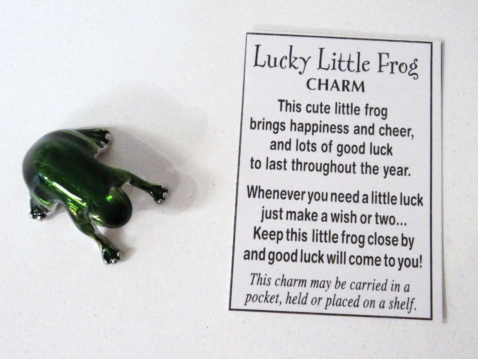 LUCKY LITTLE FROG CHARM POCKET TOKEN miniature good luck happiness froggy ganz