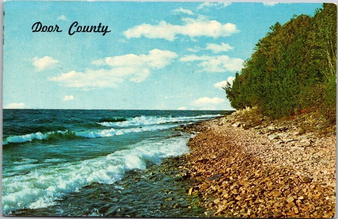 DOOR COUNTY SHORELINE WISCONSIN 1976 Posted Green Bay Wisconsin Vintage A4