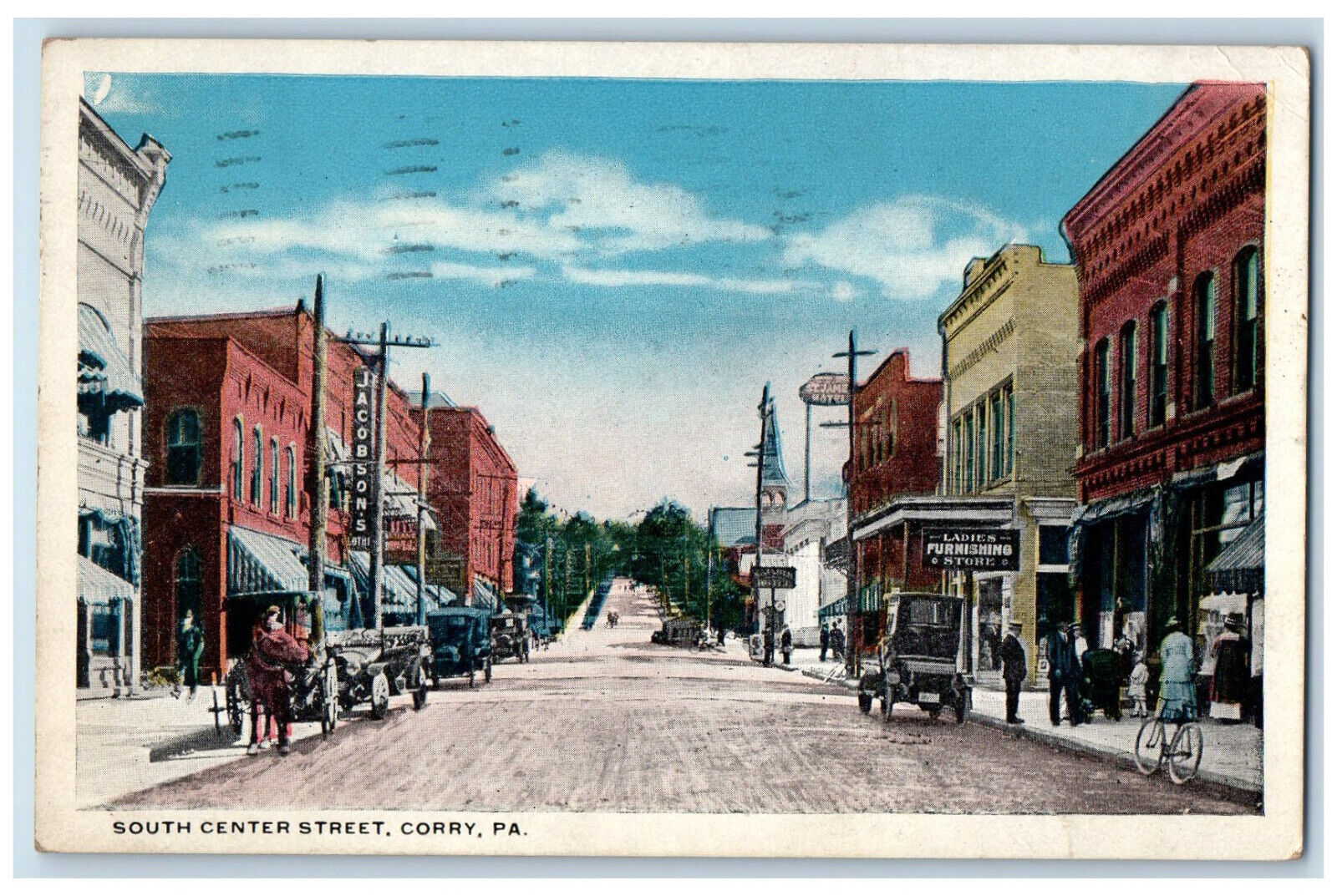 1923 South Center Street Corry Pennsylvania PA Vintage Posted Postcard