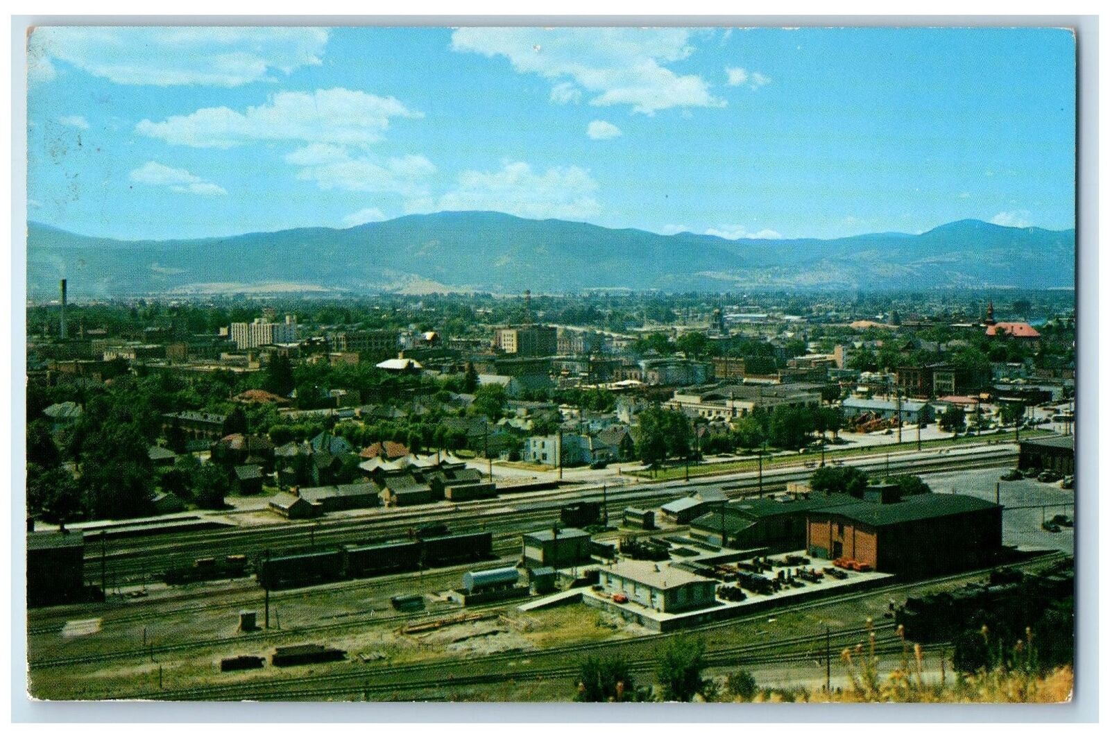 c1960\'s Bird\'s Eye View Missoula Taken From Water Works Hill Montana MT Postcard