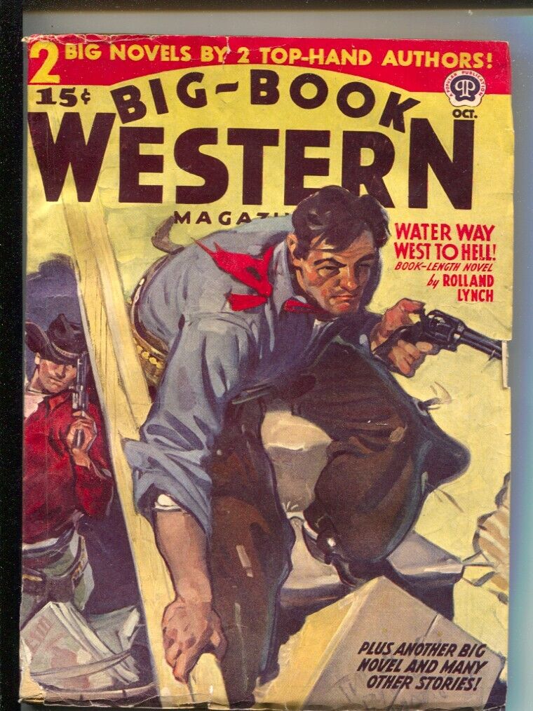 Big-Book Western 10/1941-Popular- A.Leslie Ross style gunfight cover-pre WWII...