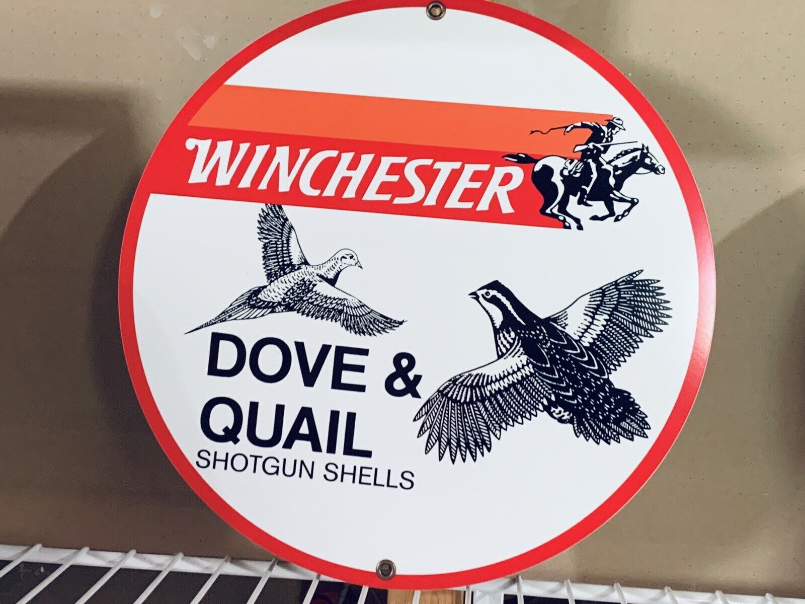 Winchester Ammunition Hunting Gun Vintage Style Round Metal Sign Dove Quail