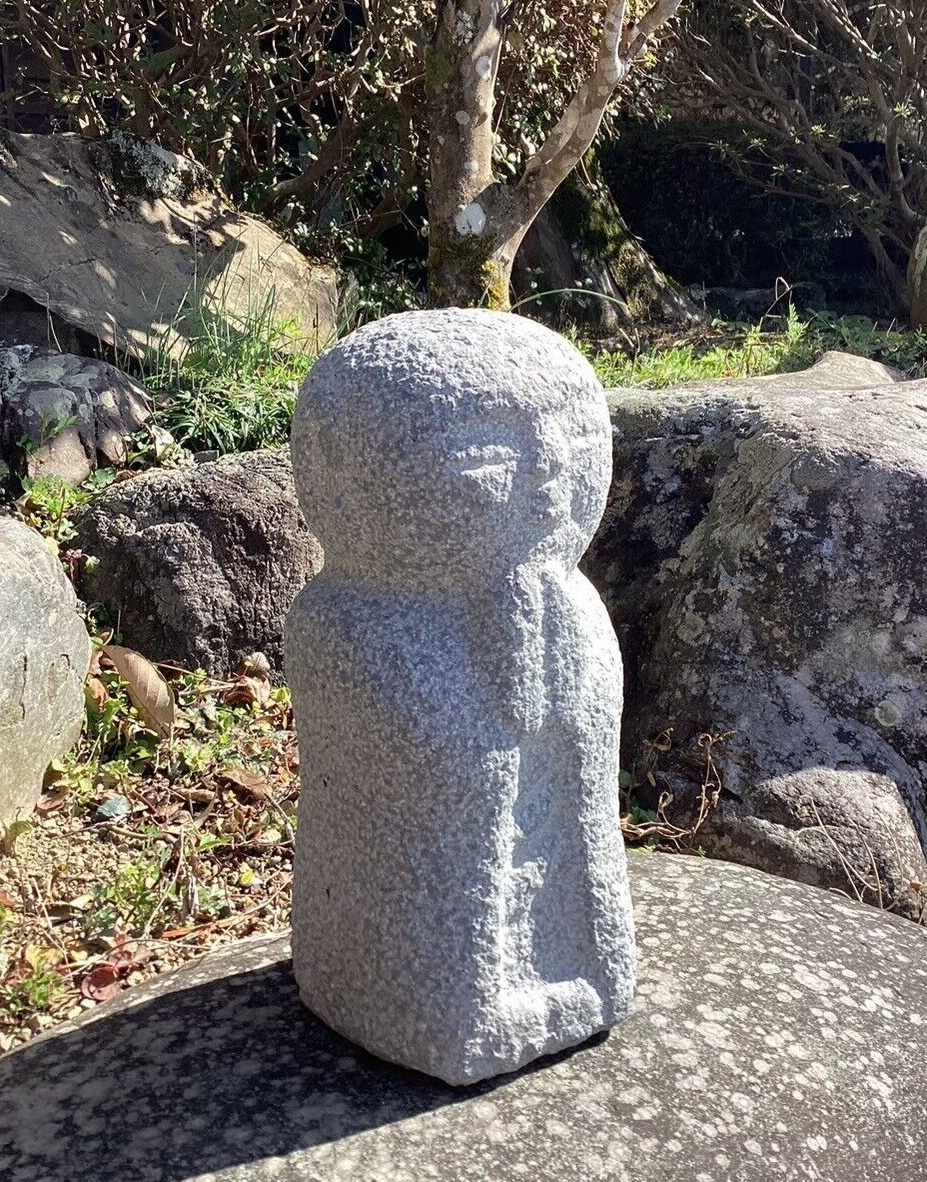 Stone Jizo Sculpture Handmade Zen Jizo-Bosatsu Ojizo-Sama Guardian Statue Inori2