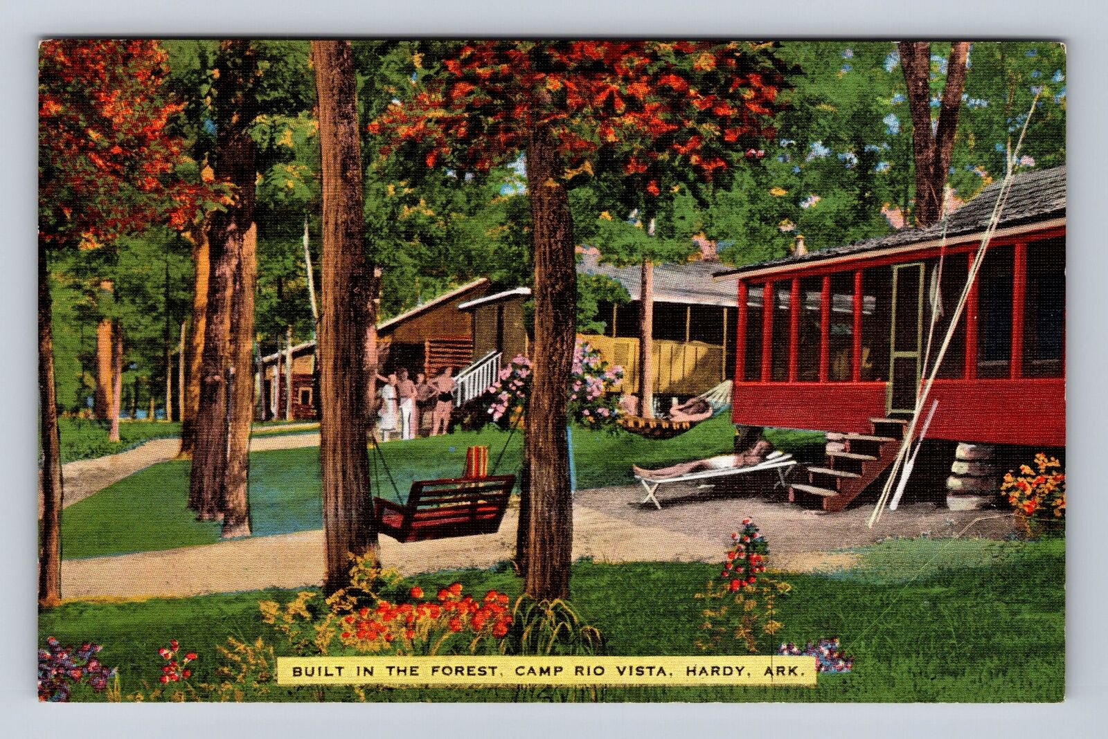 Hardy AR-Arkansas, Built In The Forest, Camp Rio Vista Antique, Vintage Postcard