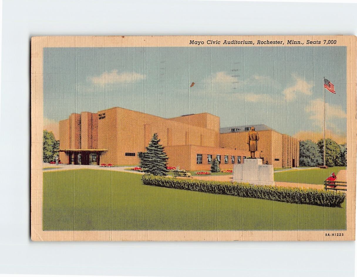 Postcard Mayo Civic Auditorium Rochester Minnesota USA