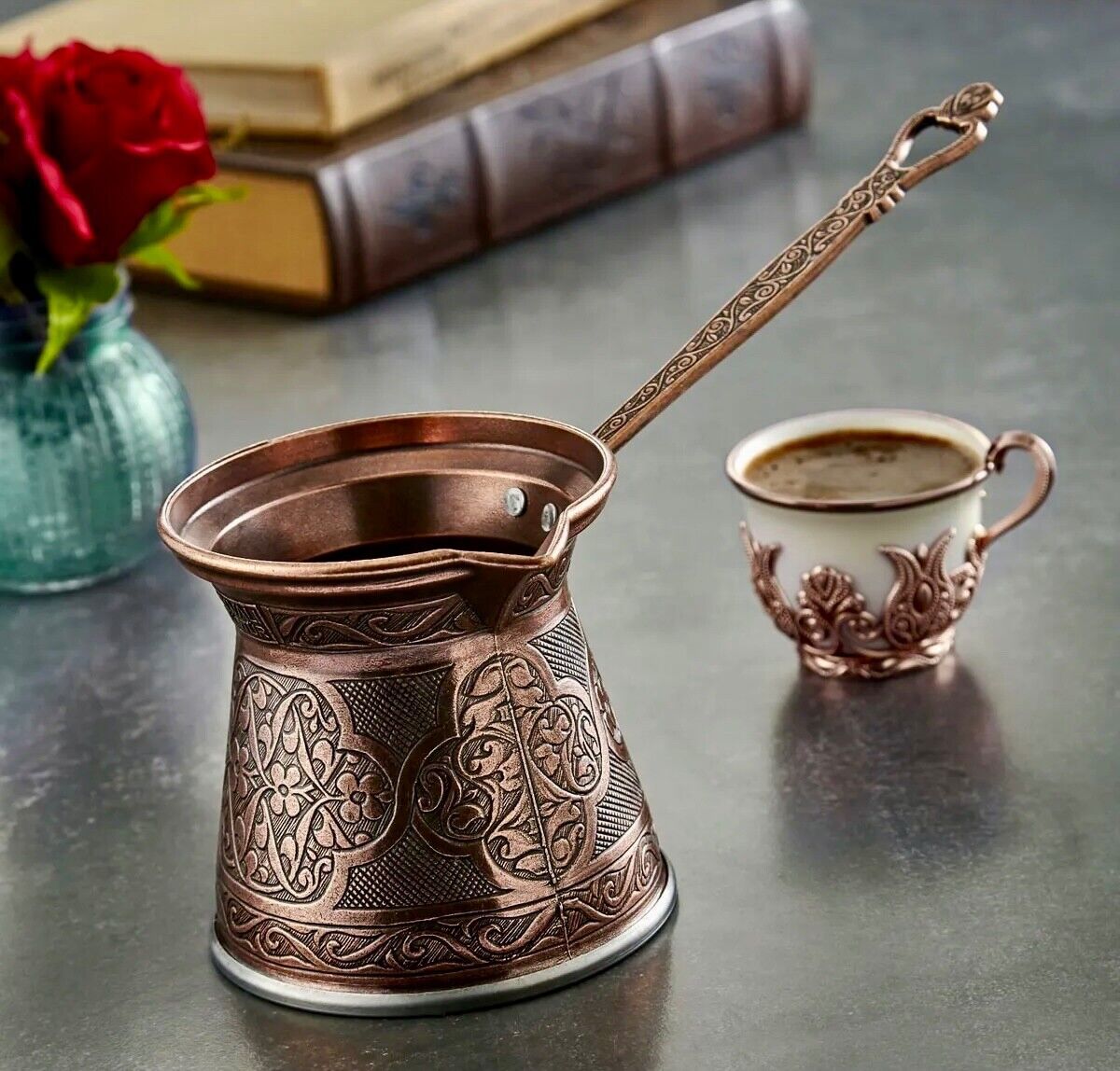 Turkish Coffee Pot Hand Hammered Copper