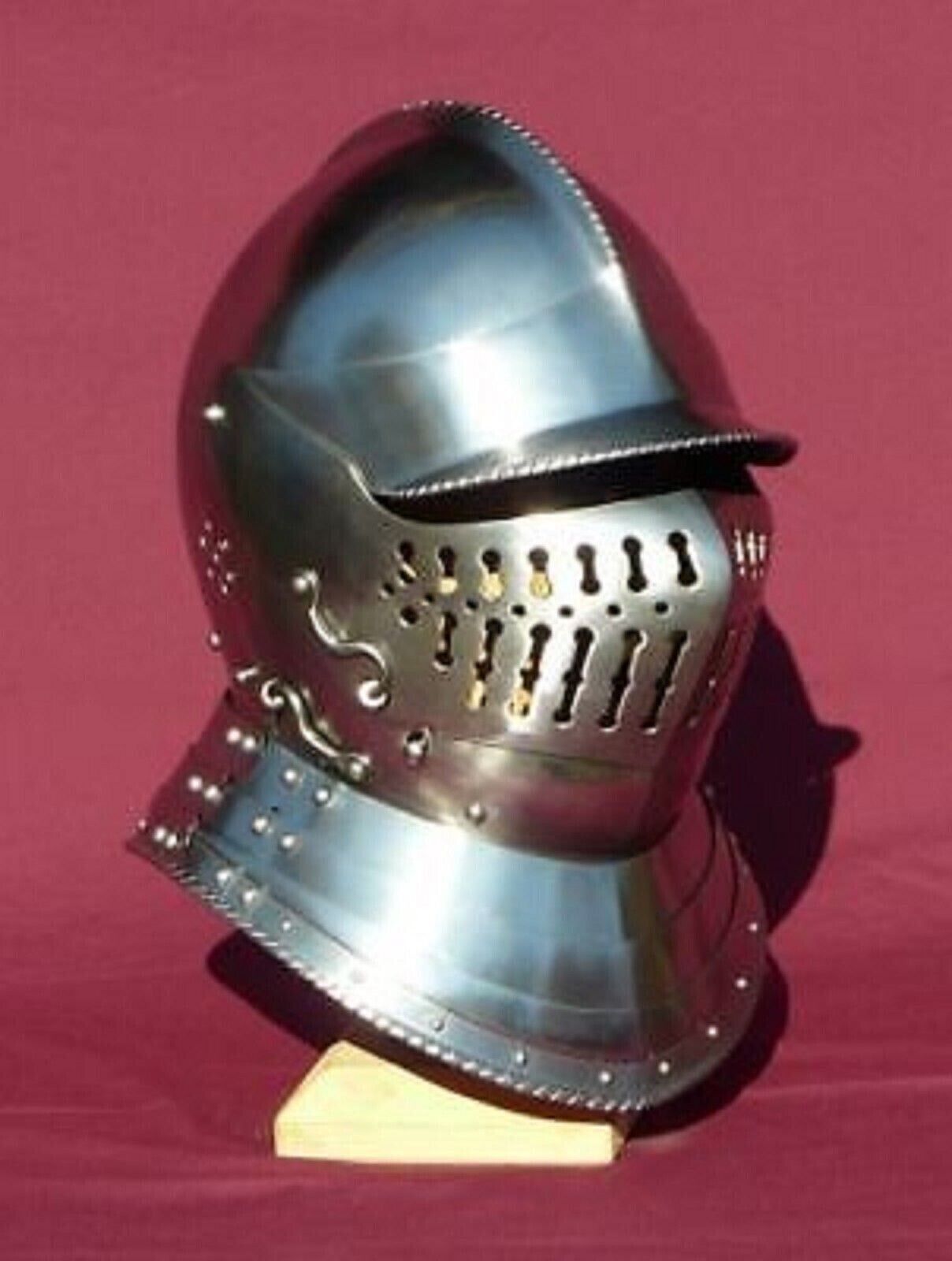 Medieval Knight European Closed Armor Helmet LARP RolePlay/Cosplay Halloween