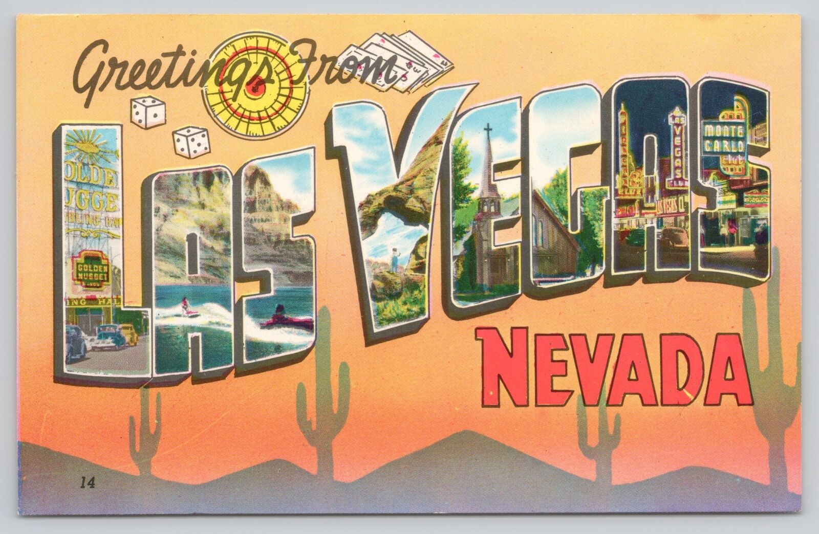 Postcard Greetings From Las Vegas Nevada Large Letter Colourpicture
