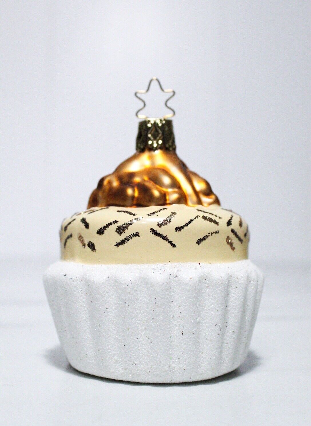Vintage Germany Inge Glass Cupcake Motif Christmas Ornament