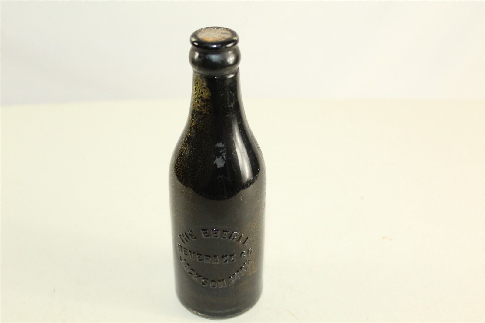 Rare Attic Find Corked Embossed Bottle Advertising The Eberle Beverage Co.