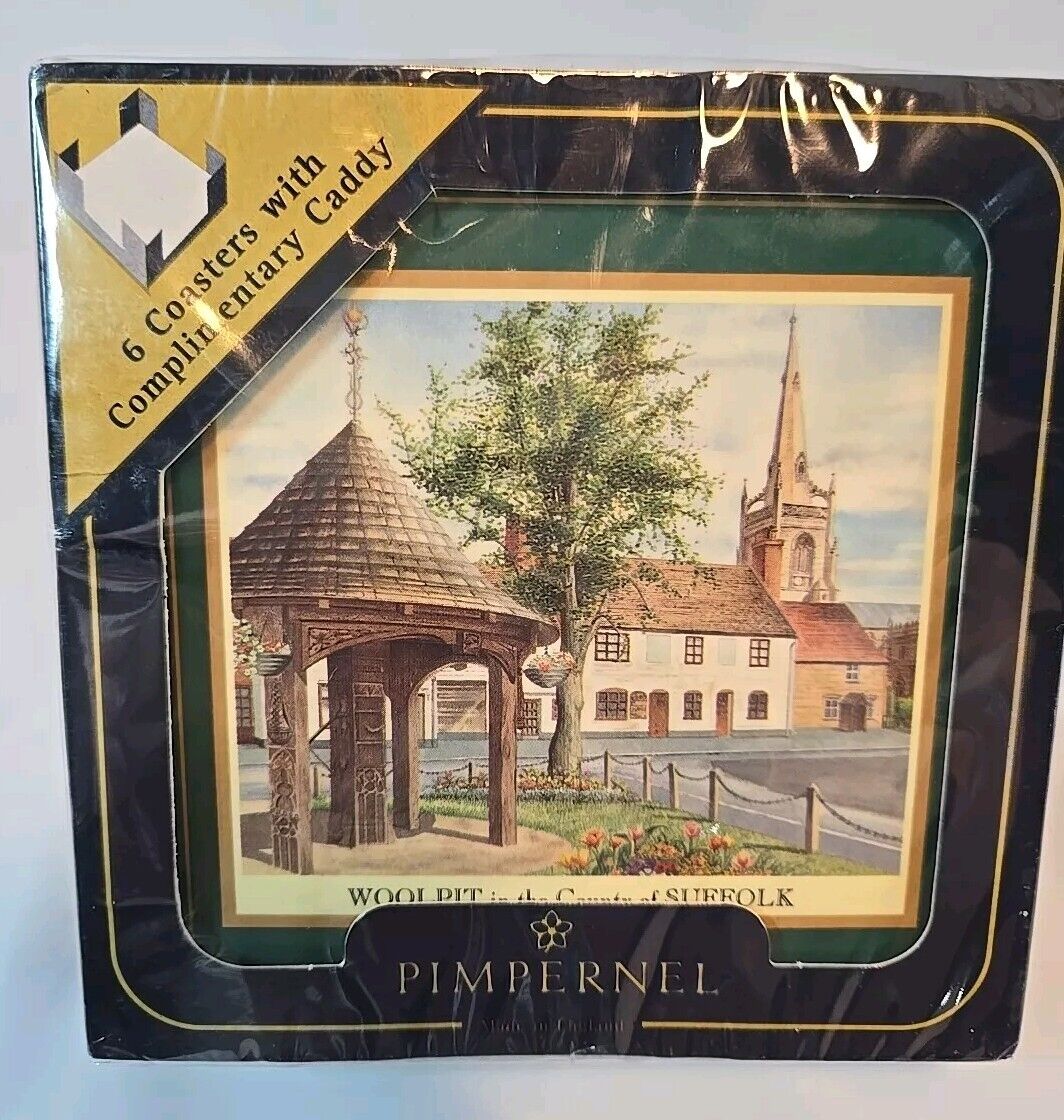 Pimpernel Drink Coasters English Villages 6 Coasters In Caddy English