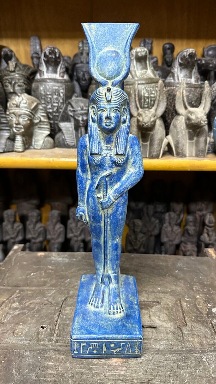 Rare statue of ancient Egyptian antiquities for the Egyptian goddess Hathor BC
