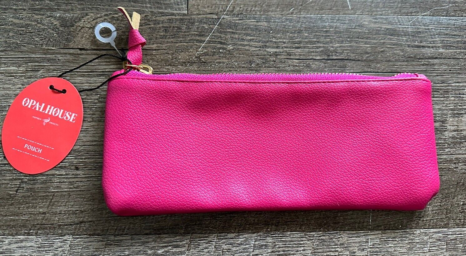 Opalhouse Zippered Pouch Pencil Case Makeup Change Pink & Gold NEW