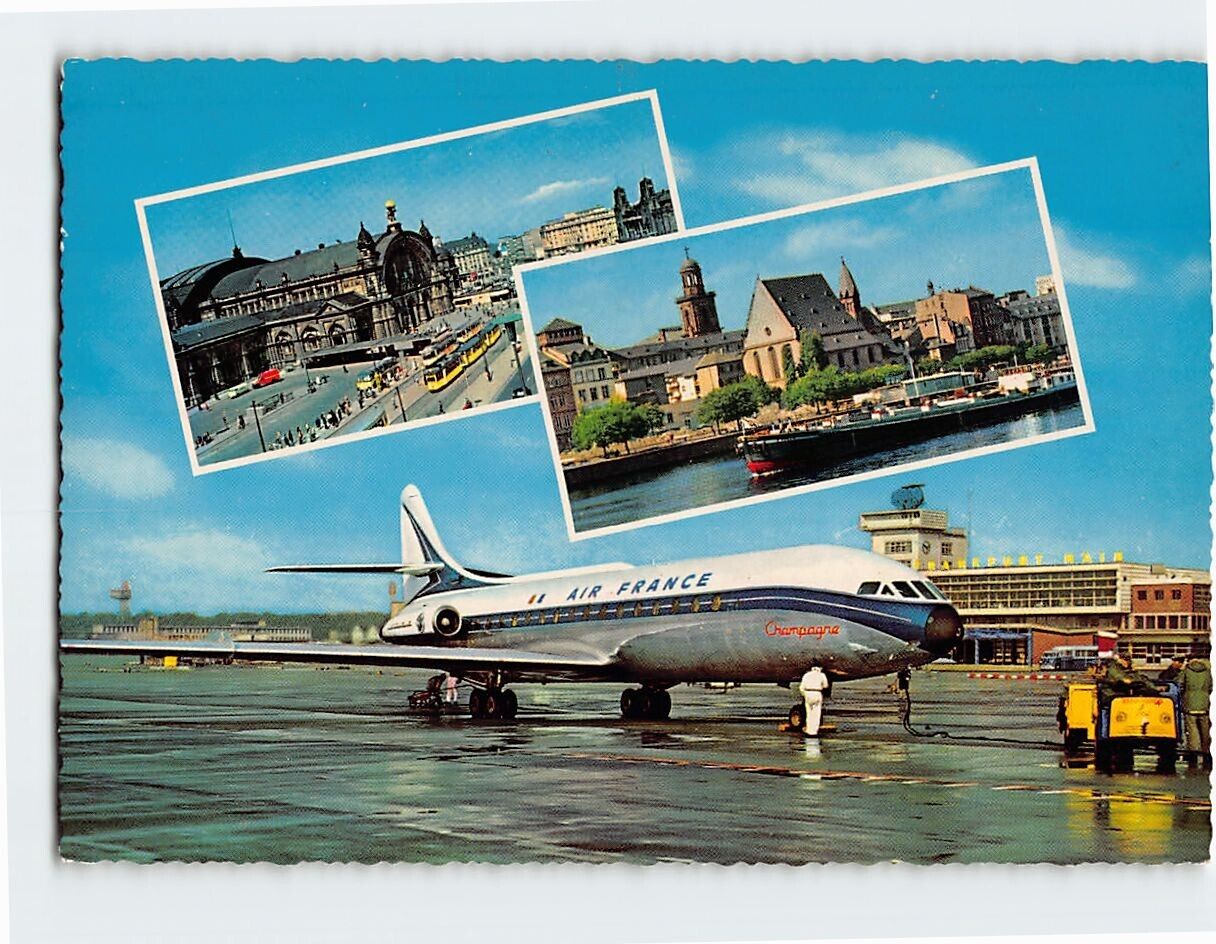 Postcard Flughafen Rhein Main Frankfurt Germany USA