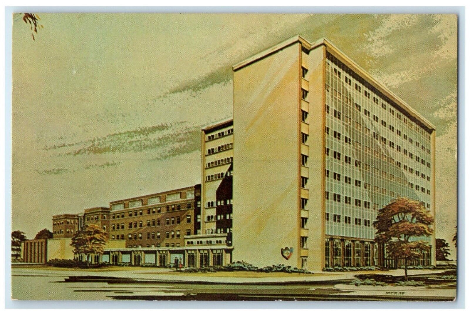 1965 Swedish American Hospital Exterior Building Rockford Illinois IL Postcard